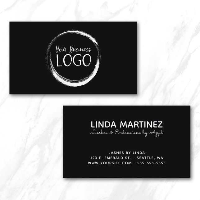 Sätt min vita logotyp på svart visitkort (Put My White Logo On Black Business Card)