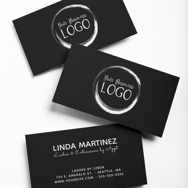 Sätt min vita logotyp på svart visitkort (Put My White Logo On Black Business Card)