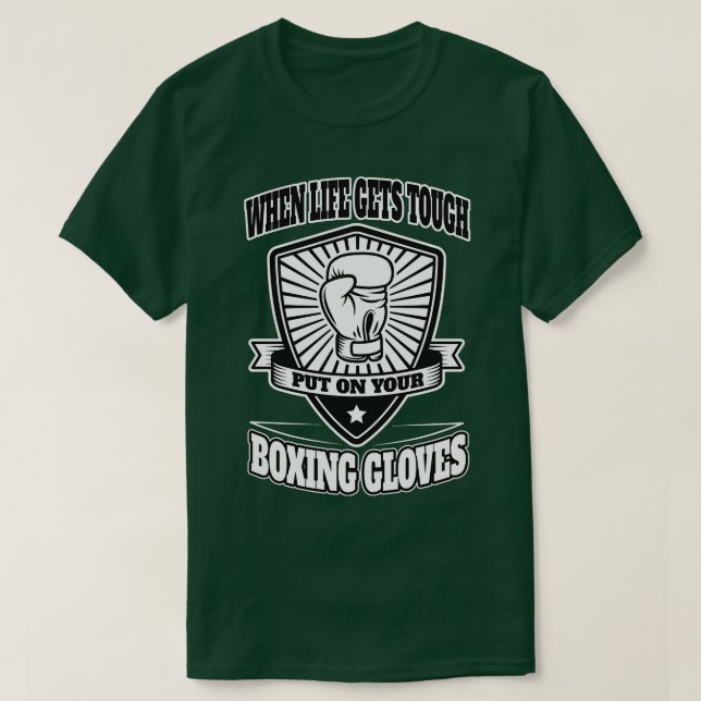 Sätt på dina boxningshandskar t shirt (Design framsida)