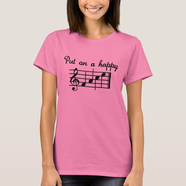 Sätt på en Lycklig Sång T-shirt (Framsida)
