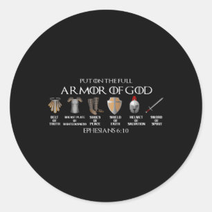 Sätt på Guds armar Bälte vid sanningens bröst i Fu Runt Klistermärke