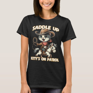 Sätt På Kitty's På Patrull - Söt Cowboy Katt Desi T Shirt