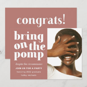 Sätt på Pomp One Photo Grad Party Ro Inbjudningar