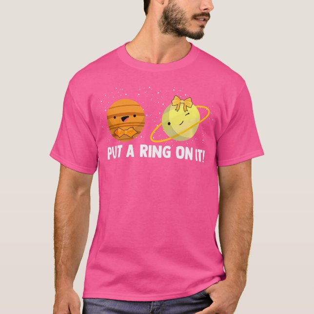 Sätt Ring på planeten Kärlek Spaces Science Astro T Shirt (Framsida)
