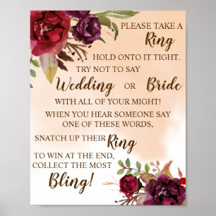 Sätt Ring på Spelsignatur för Burgundy Möhippa Poster