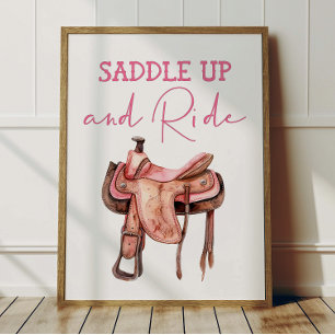 Sätt Upp Cowgirl Affisch Barn Västern Rum Dekorati
