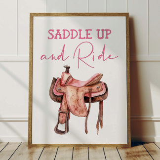 Sätt Upp Cowgirl Affisch Barn Västern Rum Dekorati