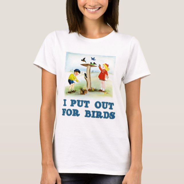 Sätt ut för fåglar (ungar) tee shirt (Framsida)