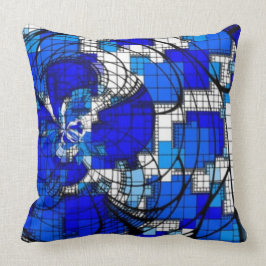 "Sätta en klocka på ABSTRAKT KOBOLTBLÅTTVIT" ljust Kudde