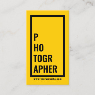 Sätta en klocka på gräns för fotograf modern gult visitkort