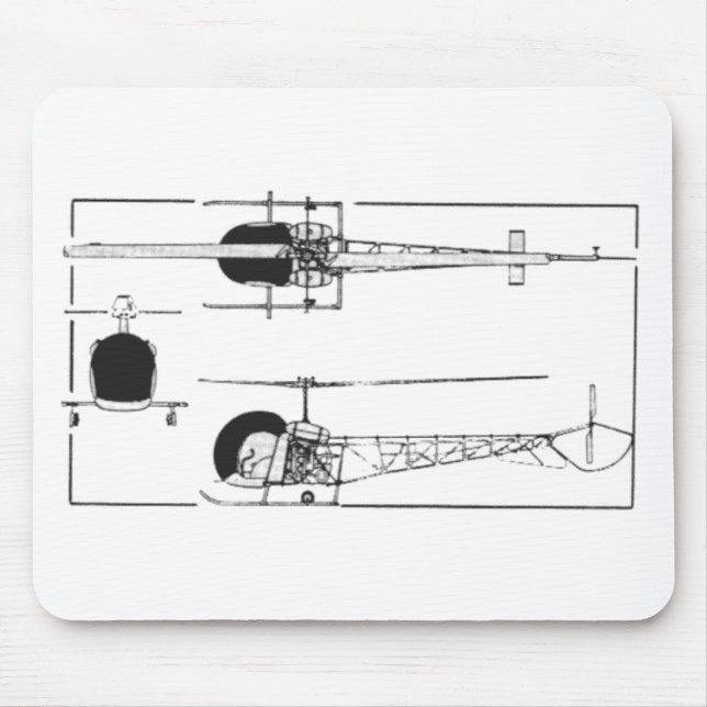 Sätta en klocka på helikopter 47 musmatta (Framsidan)