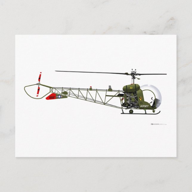 Sätta en klocka på OH-13 Sioux Vykort (Framsida)