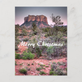 Sätta en klocka på sten Sedona, Arizona. God jul Helg Vykort