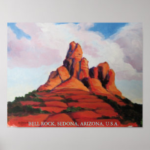 Sätta en klocka på sten, Sedona, Arizona, USA Poster