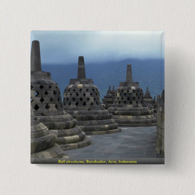 Sätta en klocka på strukturerar, Borobudur, Java, Knapp (Framsida)