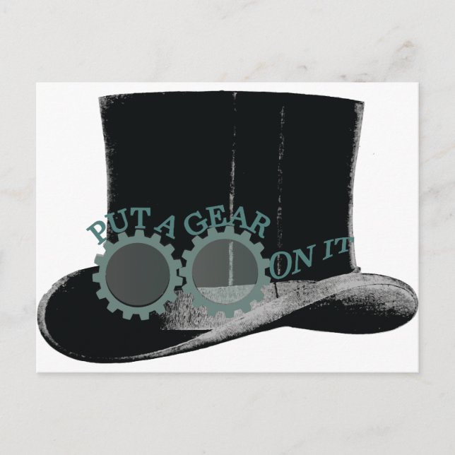 sätta in ett redskap på den - steampunk vykort (Framsida)