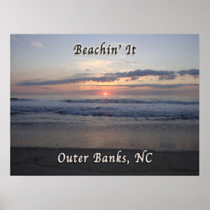 Sätta på land det yttre banker North Carolina Poster