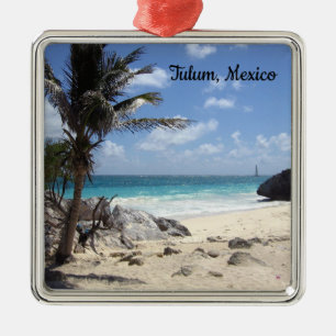 Sätta på land Tulum, Mexico - sol - semestern - Julgransprydnad Metall