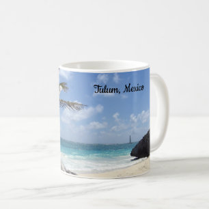 Sätta på land Tulum, Mexico - sol - semestern - Kaffemugg