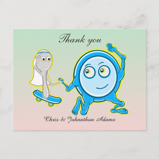 Sätten är borta med Bröllop tack. Vykort (Framsida)