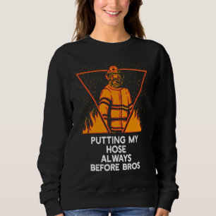 Sätter min slang före brors Firefighter Humor Eld T Shirt