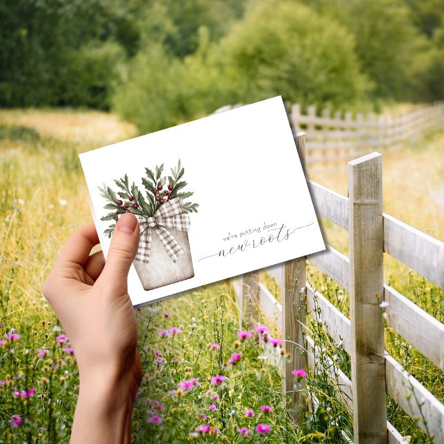 Sätter Nya Rötter Flyttningsmeddelande Vykort (Skapare uppladdad)