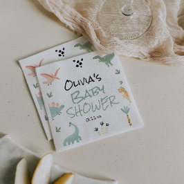 Sättet att doinosaur babyskor pappersservett