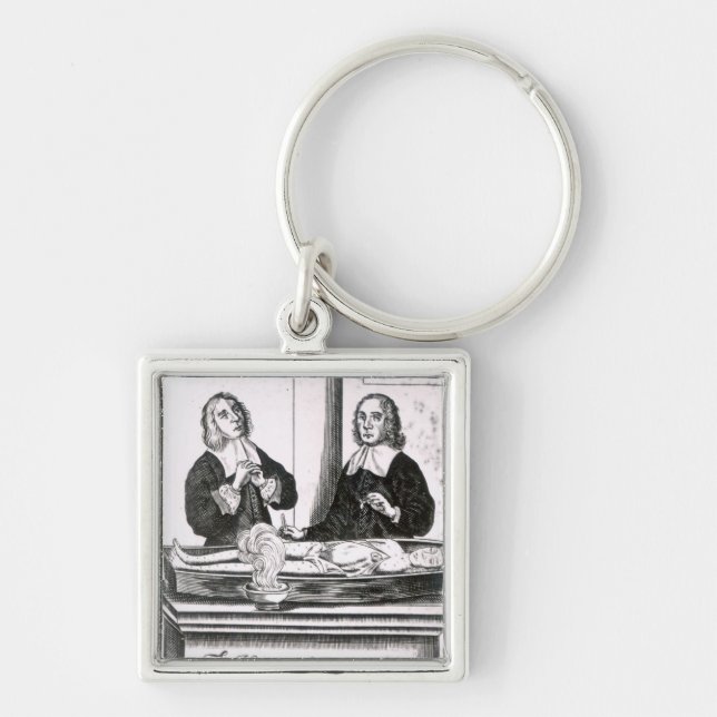 Sättet av att dissekera det Pestilential Fyrkantig Silverfärgad Nyckelring (Framsidan)