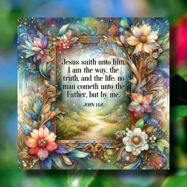 Sättet för sanning och liv i Art nouveau Blommigte Julkort (Skapare uppladdad)