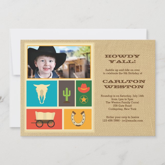 Sättet för Västerns fotoinbjudan Inbjudningar (Framsida)