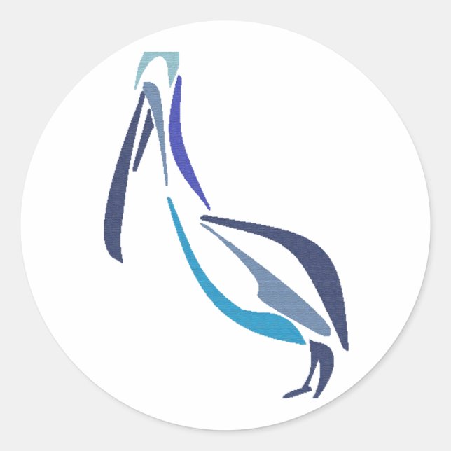 Sättet pelican runt klistermärke (Framsida)