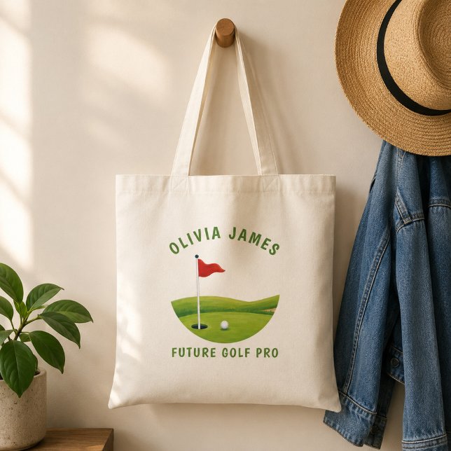 Sattgolfproffs Putting Green Anpassbar Toteväska Tygkasse (Carry books, golf gear, or everyday essentials in style with this golf-inspired tote bag)