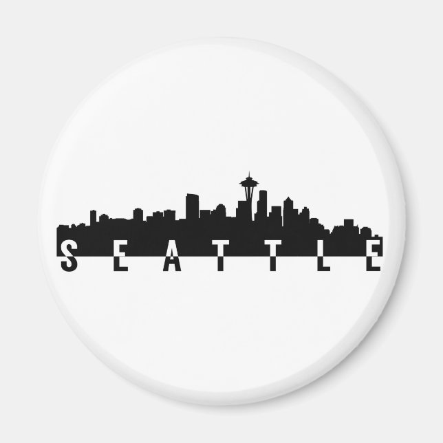 Sattlejstaden skyline silhouette Black form americ Magnet (Framsidan)