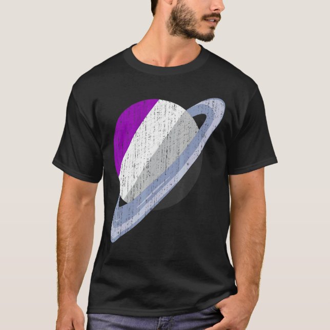 Saturn Asexuality Flagga Lgbt Ace Pride Month Equa T Shirt (Framsida)