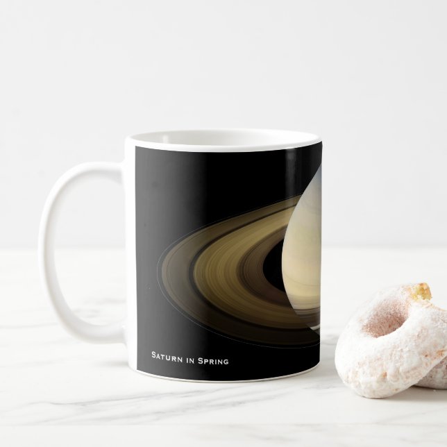 Saturn at Vår Equinox, Cassini-Huygens Kaffemugg (Med munk)