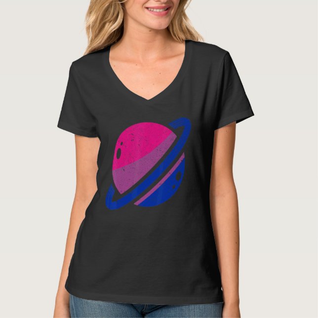 Saturn Bi Pride Lgbt Bisexuality Flagga Equality B T Shirt (Framsida)