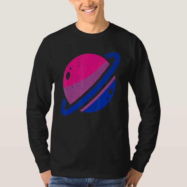 Saturn Bi Pride Lgbt Bisexuality Flagga Equality B T Shirt (Framsida)