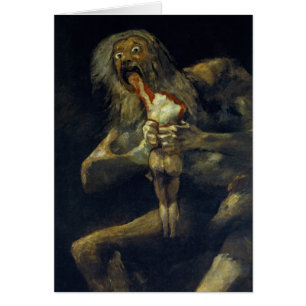 Saturn Devoring Hans Son by Francisco de Goya Hälsningskort