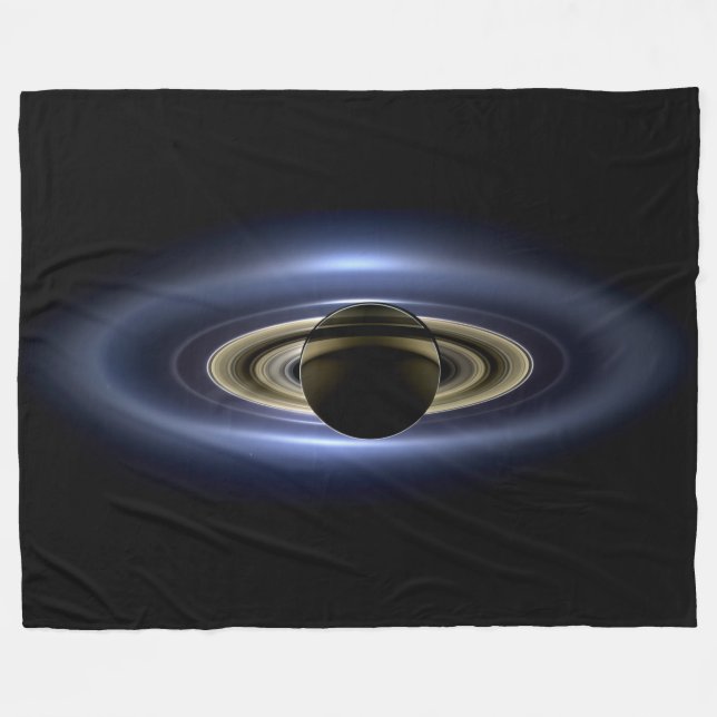 Saturn Eclipsed Sol från Cassini Orbiter Fleecefilt (Framsidan (Horisontell))