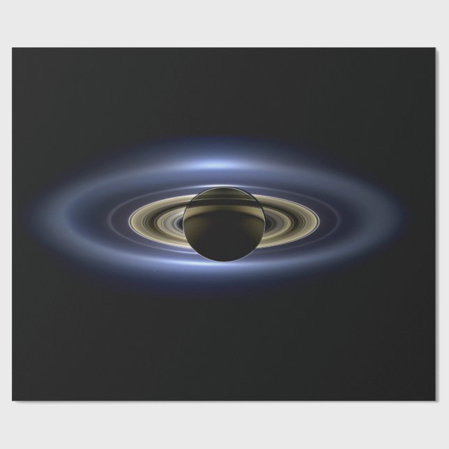 Saturn Eclipsed Sol från Cassini Orbiter Presentpapper (Platt)