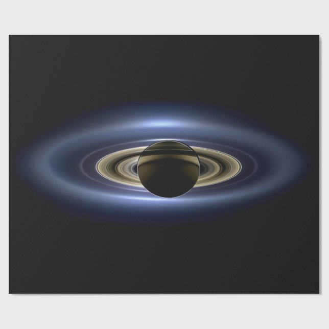 Saturn Eclipsed Sol från Cassini Orbiter Presentpapper (Platt)