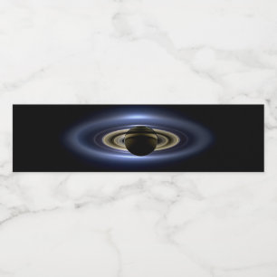Saturn Eclipsed Sol från Cassini Orbiter Vattenflaskor Etikett