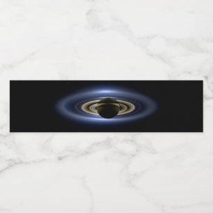 Saturn Eclipsed Sol från Cassini Orbiter Vattenflaskor Etikett