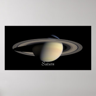 Saturn from Cassini Orbiter (2004-10-06) Poster