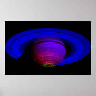 Saturn glödande sydligt ljus poster