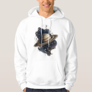 Saturn Gyllene Ringar Celestial Ullvargsväst | Vi Hoodie