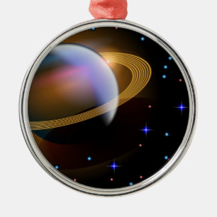 Saturn Julgransprydnad Metall