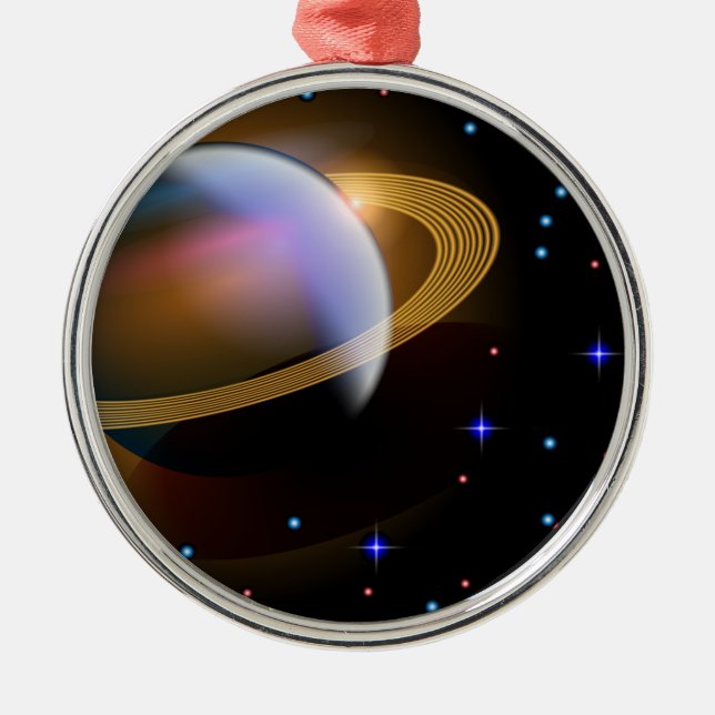 Saturn Julgransprydnad Metall (Framsidan)