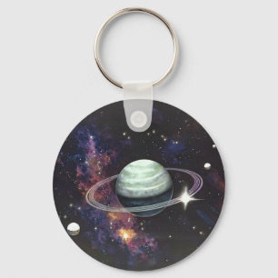 Saturn med ringar nyckelring