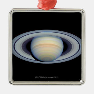 Saturn med ringar på den mest breda vinkeln till julgransprydnad metall